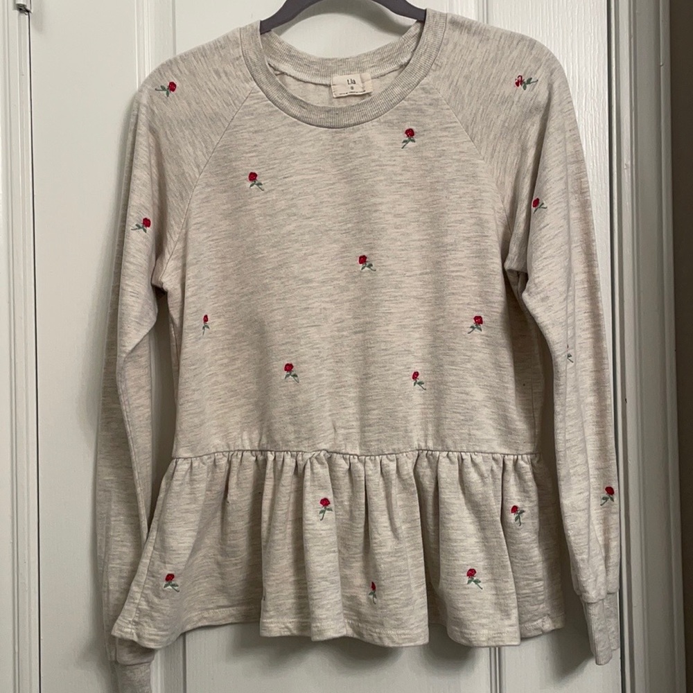 Anthropologie peplum sweatshirt top